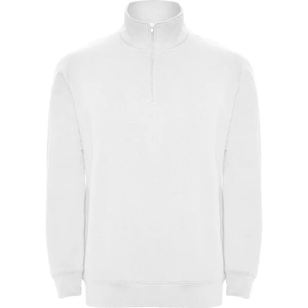 Sudadera media cremallera cuello blanca