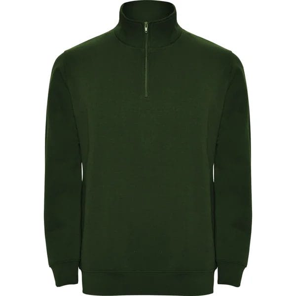 Sudadera media cremallera cuello verde